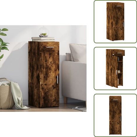 Sideboard Räuchereiche 30x42,5x93 cm Holzwerkstoff - Schreibtisch - Regal - Sideboard - Wohnraumgestaltung - Holzschrank (1/5)