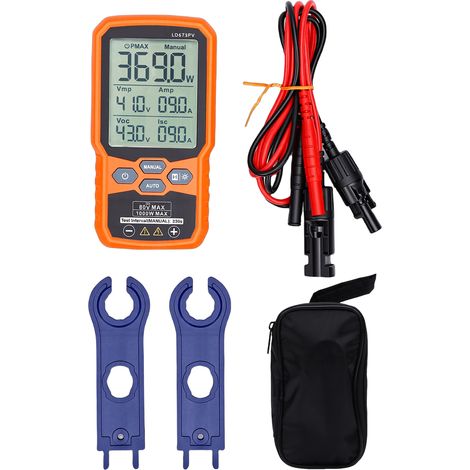 Testeur panneau solaire 1000W 80V 35A, multimètre MPPT avec rétroéclairage et maintien données (1/5)