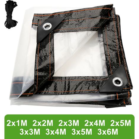 Randaco Lona transparente PE 200 x 200 cm para invernadero, con ojales (1/5)