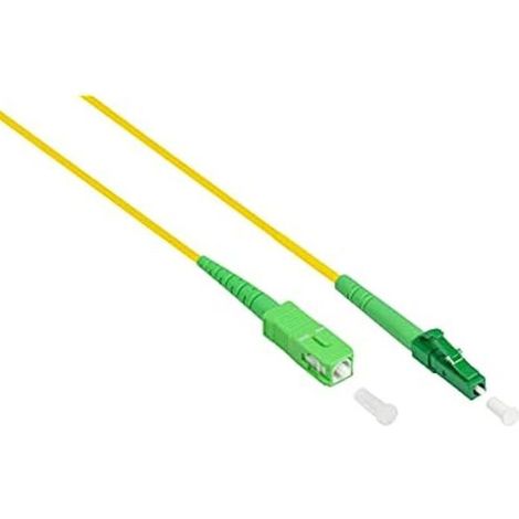 Jarretière fibre optique - BONNES CONNEXIONS - OS2 Simplex - LC (APC) à SC (APC) - 15 m - Monomode 9/125 (1/2)