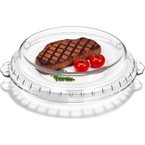 28cm Couvercle Micro Ondes En Verre Borosilicate Anti-Éclaboussures
