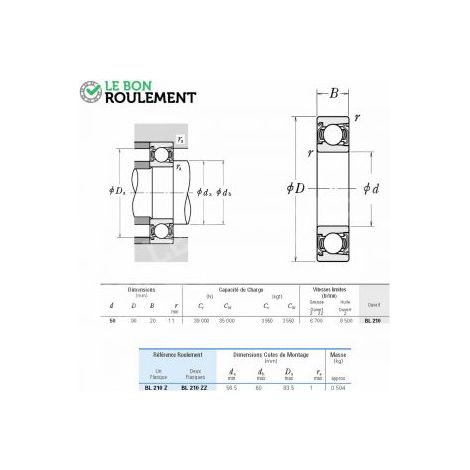 Roulement à billes BL210-ZZ-NSK