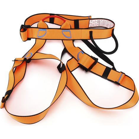 Harnais d'escalade orange haute résistance, ceinture de sécurité pour travaux en hauteur et alpinisme professionnel (1/5)