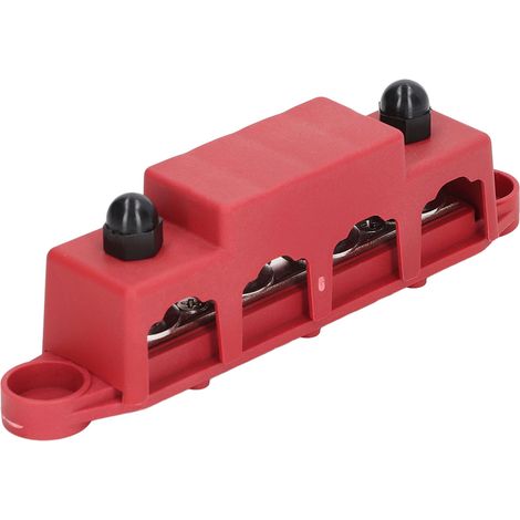 Bloc de distribution électrique à 4 bornes avec couvercle, résistant aux intempéries, 48 V CC, 250 A, pour voiture, camping-car et bateau. (1/5)