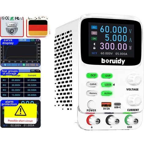Fuente de alimentación, voltaje CC ajustable, pruebas de alta precisión, SPPS-K605 60V5A (1/2)