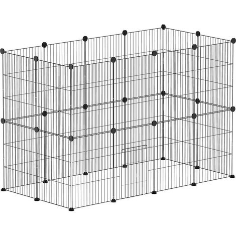 Structure en Acier Modulaire Enclos Rongeurs et Cochons d'Inde avec Porte Espace de Jeu 0,72 m² (1/5)