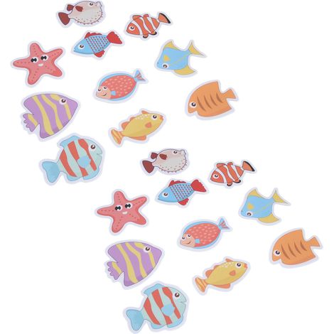 Set mit 2 rutschfesten Badewannenaufklebern, matte, mehrfarbige Fische, wasserfest und schimmelresistent, sicher für Babys Badewanne (1/5)