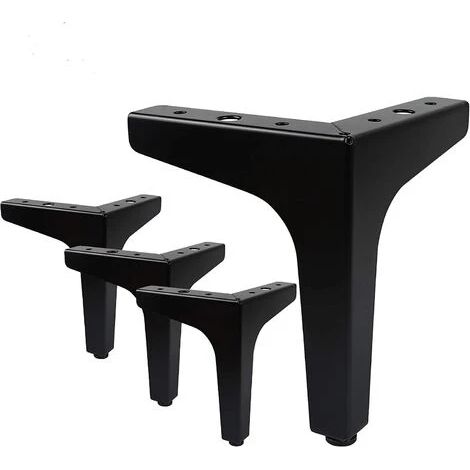 Pieds de meubles modernes au design élégant, structure triangulaire en fer de haute qualité avec patins antidérapants et résistants en caoutchouc PP pour canapés et armoires. (1/5)
