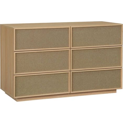 sweeek - Kommode mit Holzdekor, Stoffbezug und 6 Schubladen (1/5)