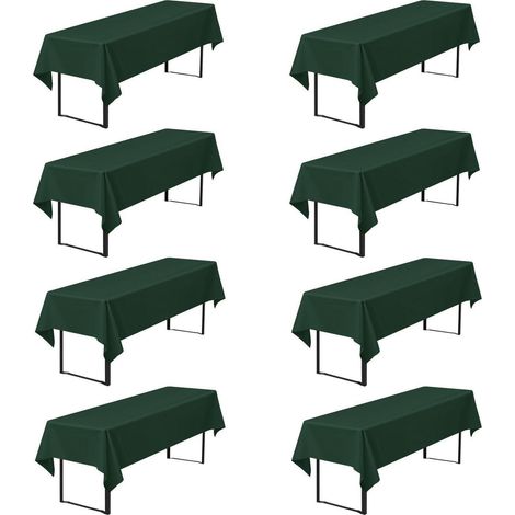 8er-Pack Biertischdecken 260x110cm Jagdgrün, Polyester, waschbar