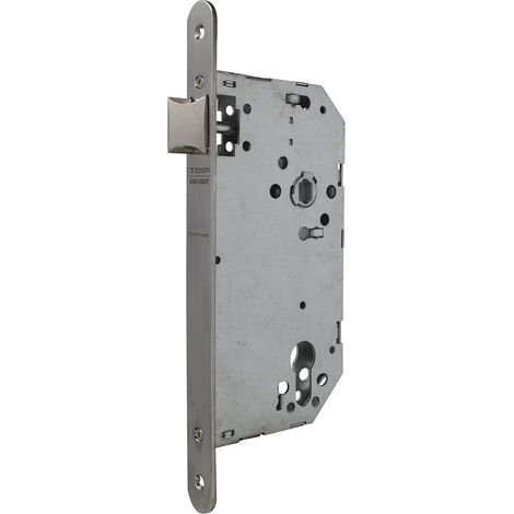 serrure encastrée pour portes en bois, entrée 60, cylindre rond, finition inox AISI 430 (1/3)