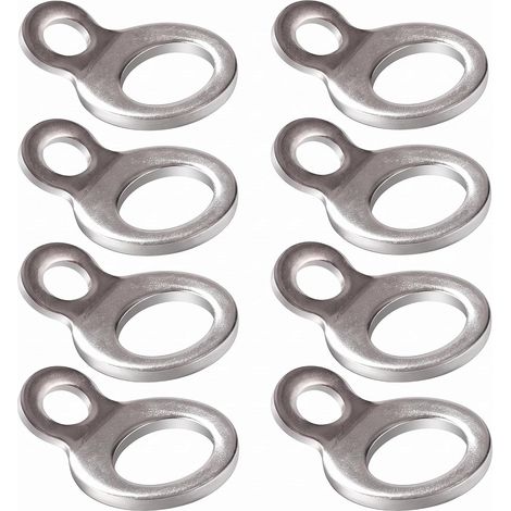 8 x Stainless Steel Lashing Rings for Trailer and Truck, Silver (1/5)