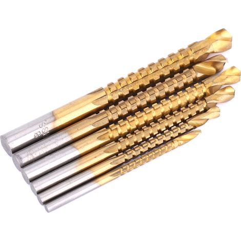 6 mèches scies acier HSS pour perçage bois menuiserie accessoires outils électriques 3-8 mm (1/5)