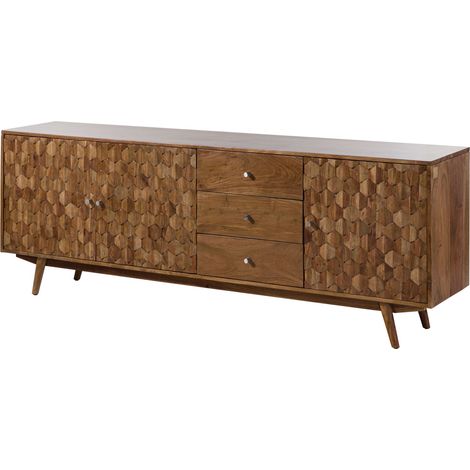 MOSAYK 109 credenza in legno di acacia laccato / natur 210x42x75 (1/4)