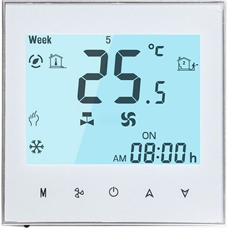 Termostato WiFi Beca BAC-1000ALWE Fan Coil con Sonda Bianco