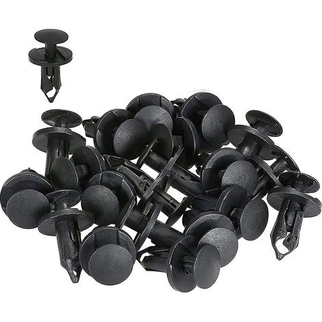 TRADE SHOP - Kit 40pz Clip Di Fissaggio Automatico Rivetto In Plastica Per Paraurti Auto Nero - (1/5)