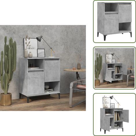 Buffet Gris béton 60x35x70 cm Bois d'ingénierie - Buffet - Armoire - Meuble De Rangement - Mobilier - Cuisine