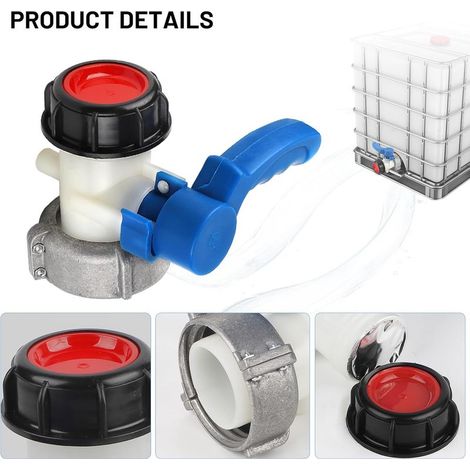 1000-Liter-Tankhahnadapter DN50 (75 mm) IBC-Tankanschluss Ablassventil IBC-Tankadapter IBC-Tankverbinder Absperrklappe (1/2)