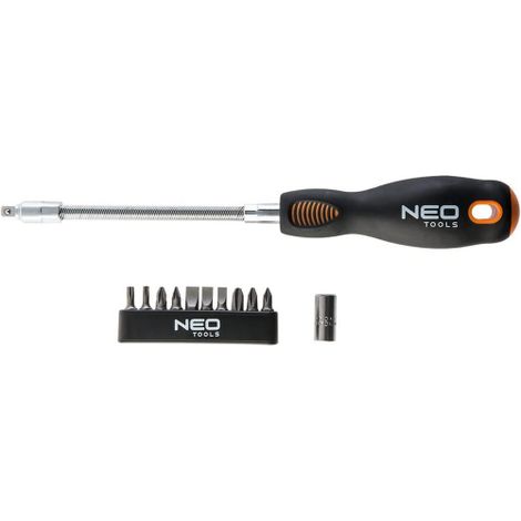 Kit cacciavite giravite snodabile flessibile con 10 inserti manico antiscivolo (1/5)