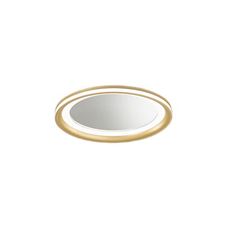 Miroir Led Mirò D.40 Cm 38W Or Brossé, Plafonnier Et Applique Murale, Lumière Chaude 3000K, Design Élégant Pour Salle De Bain (1/4)