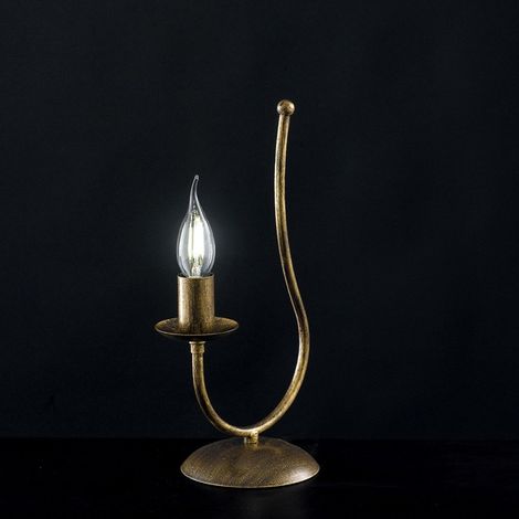 Nachttischlampe aus Eisen Brown Gold ein Licht 18x h35 cm