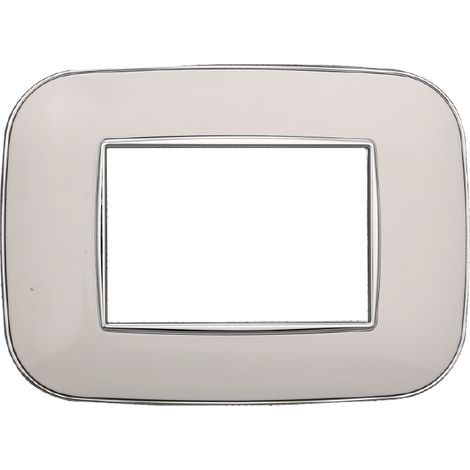 Placca compatibile Bticino Axolute 3 moduli plastica colore bianco Orbis serie Moon Ettroit AN91301