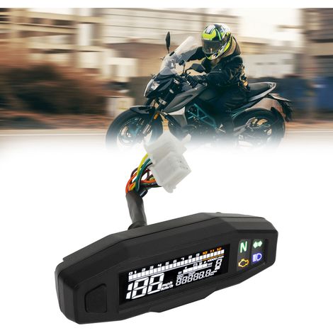 (Vidéo disponible) Tableau de bord LCD haute définition à LED modifié pour moto, compteur de vitesse, jauge à carburant, universel pour motos. (1/5)