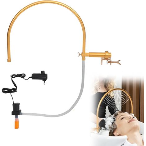 Cadre de Circulation d'eau Head Spa, équipement de Spa de Tête Réglable à 180 ° Support de Fixation de Bassin de Cascade de Circulation d'eau de Salon de Coiffure Accessoires de lit de Shampoing (1/5)