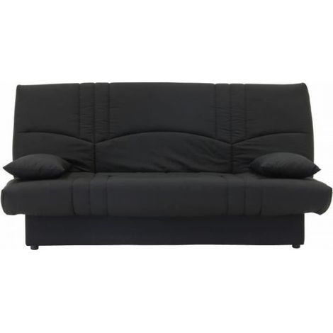 Banquette clic clac 3 places - Tissu noir - L 190 x P 92 cm - DREAM - Style Contemporain (1/3)