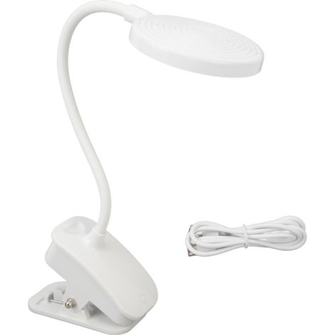 Lampe de bureau/table à pince LED pliable USB avec protection oculaire, lampe de lecture 5V pour chambre ou bureau, interrupteur tactile et variation d'intensité progressive (1/5)