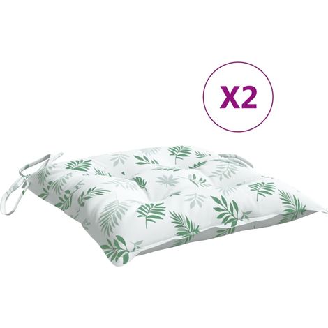 Maison Exclusive - Cuscini per Sedia 2 pz a Foglie 50x50x7 cm Tessuto Oxford (1/5)