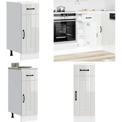 vidaXL Küchen-Unterschrank Lucca Hochglanz-Weiß Holzwerkstoff (1/5)