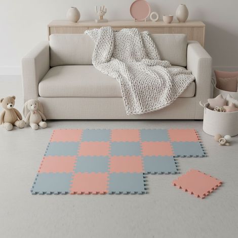 18 Teile Spielmatte Baby Puzzlematte 30x30 Krabbelmatte Bodenmatte Kinderzimmer