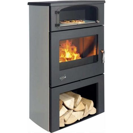 Poêle à bois 9kw noir - Godin - 363117CGRISARG (1/2)