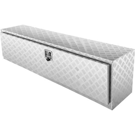 Mophorn Unterboden-LKW-Box, 152,4 x 43,2 x 45,7 cm, robuste Aluminium-Diamantplatten-Aufbewahrung, wasserdichter Werkzeugkasten mit Schloss, T-Griff-Verriegelung für LKW, Transporter, Anhänger