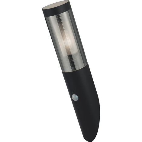 Applique Con Sensore Contemporanea Battone Acciaio Nero Fumè 1 Luce E27 (1/5)