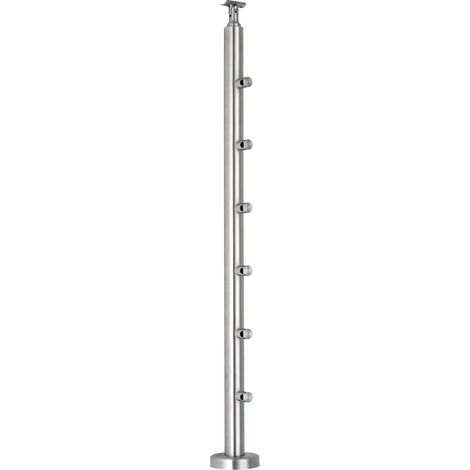 CROSO Fertigsteher für Bodenmontage, inkl. 6 Traversenhalter, Edelstahl V2A