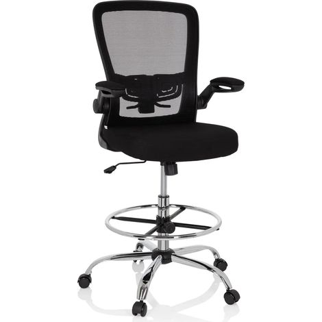 [GEBRAUCHT] B-Ware Hjh Office Counterstuhl Drehstuhl Vendo Work Fußring Armlehnen Schwarz Bürostuhl