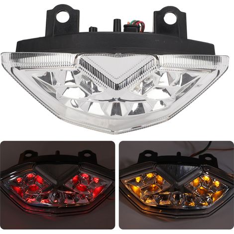 Feu arrière LED moto haute luminosité étanche IP67, clignotant pour Z1000 2010‑2013, transparent (1/5)