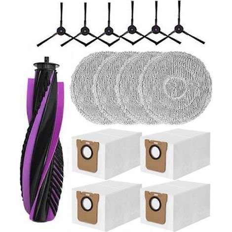 15 pièces de rechange pour aspirateur robot JONR P20 PRO : brosse principale, brosse latérale, lingette de nettoyage et sac à poussière A (1/5)