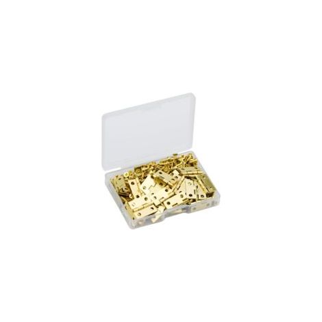60 cerniere in miniatura, mini cerniere in ottone per scatole in miniatura con 240 viti per scatola fai da te modello J - Crezuo