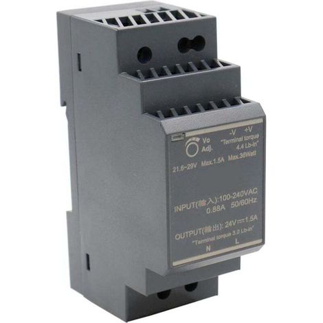 HDR-30-24 Bloc d'alimentation rail DIN 24 VDC 1,5 A 36 W (1/4)