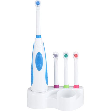 Brosse à dents électrique rechargeable bleue, blanchiment dentaire nettoyant oral, soin bucco-dentaire complet, format voyage (1/5)