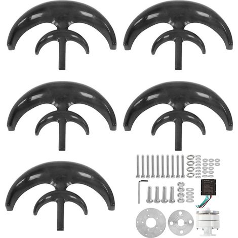 Éolienne 400W 48V 5 pales Noir Type Lanterne Générateur Éolien Kit Équipement Énergie Industriel (1/5)