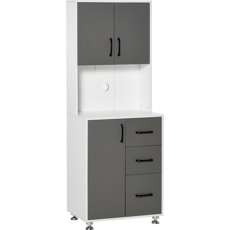Armoire de cuisine SIERRA grise et blanche (1/5)