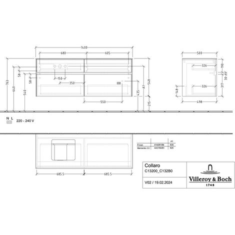 Villeroy & Boch C13200AA WTUS Collaro C13200 1400x548x500mm 4