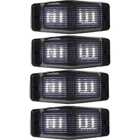 Lot de 8 feux de position LED blancs fumés pour calandre avant de camions Scania, Volvo, MAN et Benz, avec indicateur de brûleur double. (1/5)