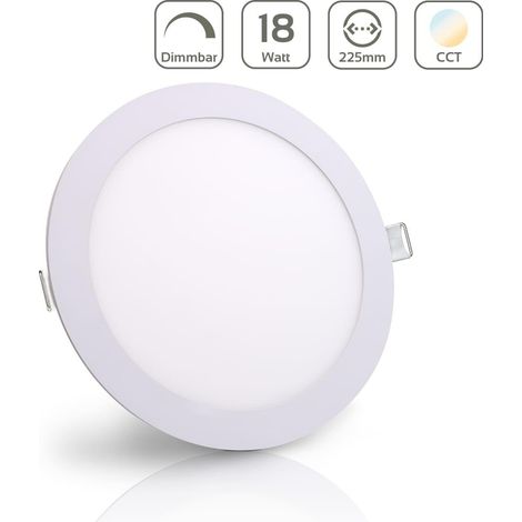 CCT LED Panel Einbaustrahler rund weiss 18W Ø225mm 2700K-6500K (1/5)