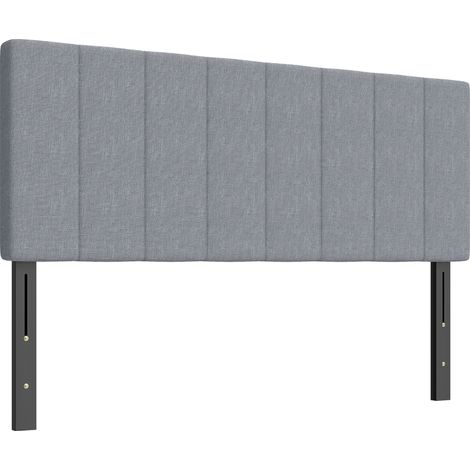 Kopfteil 3-fach höhenverstellbar Bettkopfteil mit Metallbeinen Leinenoptik für Schlafzimmer 160x10x106/116/126 cm Grau (1/5)
