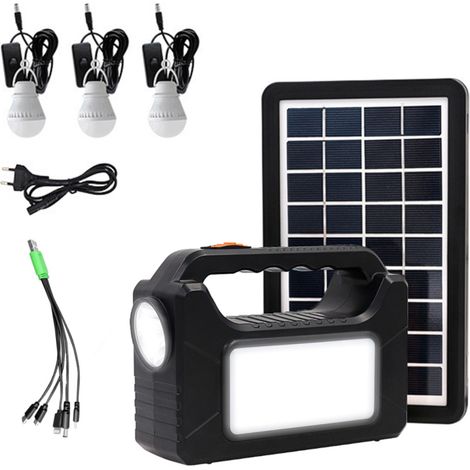 Irovami Lampe torche solaire – 4000mAh, 3 ampoules, camping, maison (1/5)